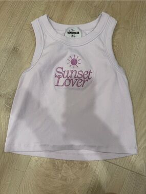 Beach Club Sunset Lover Pink Ribbed Tank